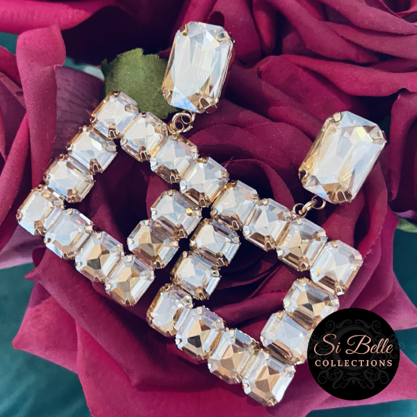 Si Belle Collections - Higher Love Collection - Pretty in Champagne Earrings close up