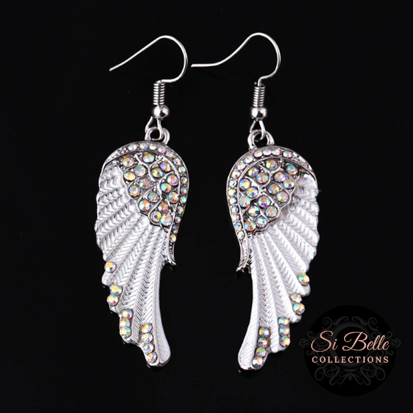 Si Belle Collections - White Angel Wings Earrings