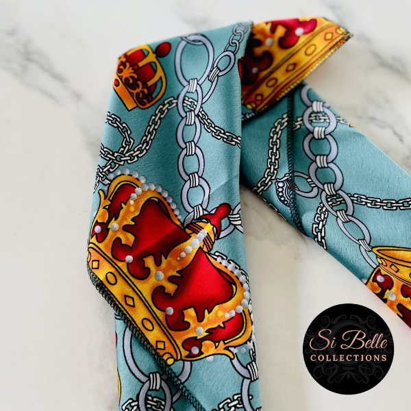 Si Belle Collections - Blue Charlie King Scarf folded