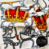 Si Belle Collections - White Charlie King Scarf main chain crown scarf