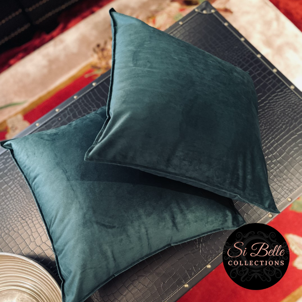 Si Belle Collections - Forest Green Accent Cushion duo