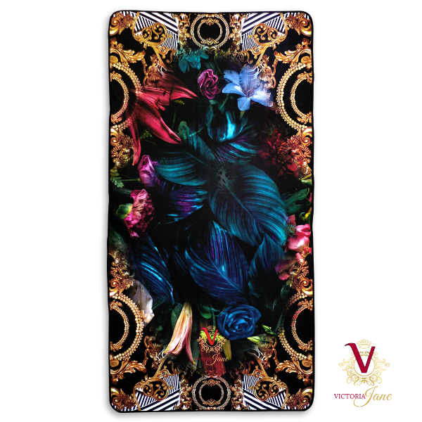 Victoria Jane - Lily Bird high quality polyester microfibre Towel colourful vibrant Forest Fantasy Collection back