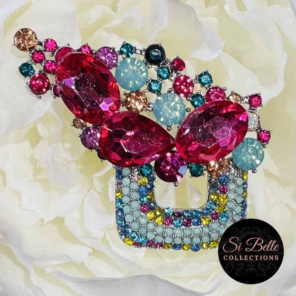 Si Belle Collections - Higher Love Collection - Fuschia Space Brooch