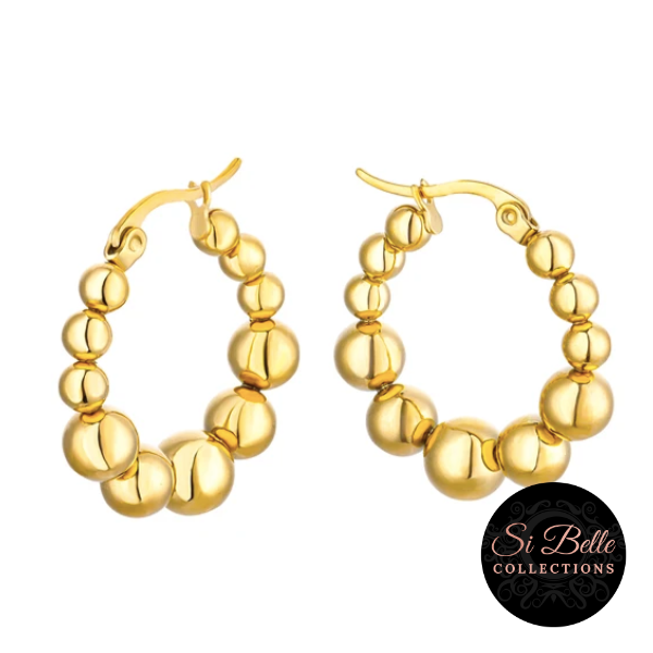 Si Belle Collections - Golden Bubble Hoop Earrings