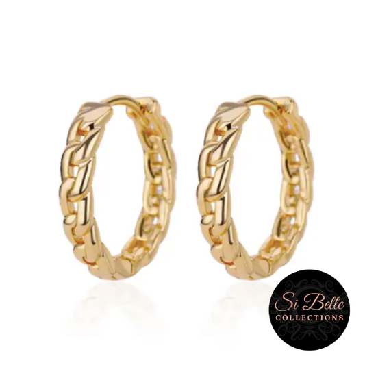 Si Belle Collections - Mini Gold Rope Hoop Earrings