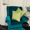 Si Belle Collections - Granny Smith Green Accent Cushion styled on chair