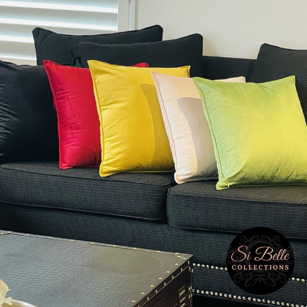Si Belle Collections - Accent Cushions - black red mustard pink green