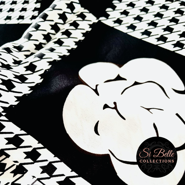 Si Belle Collections - Houndstooth Power Scarf close up