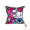 Victoria Jane - Lily Bird Velvet Cushion floral beautiful bright bold pattern front