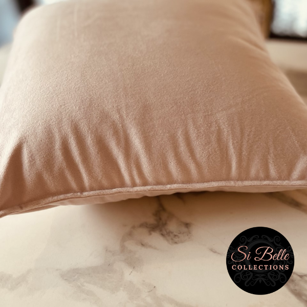 Si Belle Collections - Soft Mushroom Pink Accent Cushion close up side