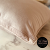 Si Belle Collections - Soft Mushroom Pink Accent Cushion close up zip