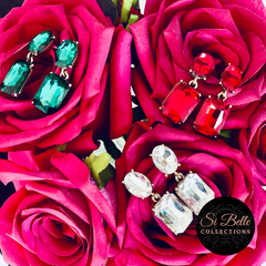 Si Belle Collections -  Cherie Earrings  group jade ruby crystal
