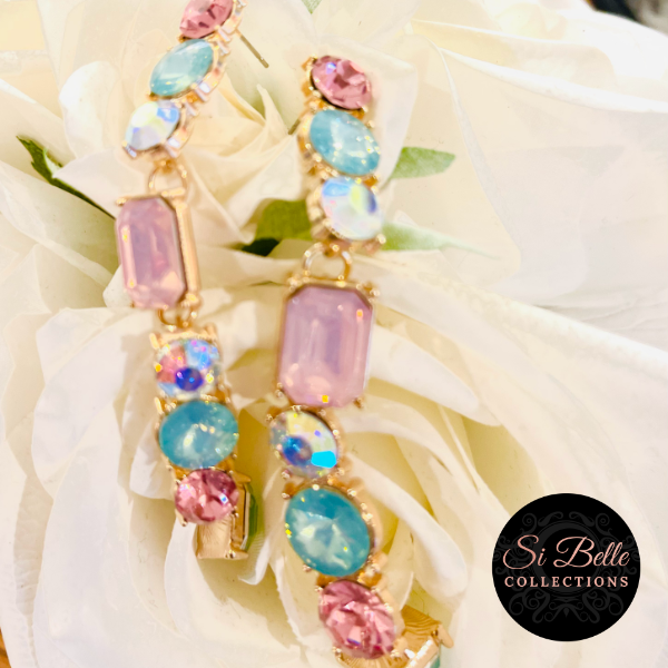 Si Belle Collections - Pastille Tone Drop Earrings on rose