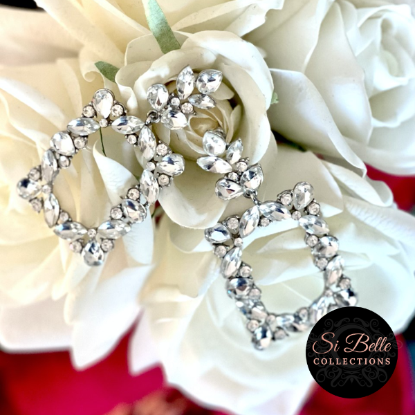 Si Belle Collections - Silver Marakech Drop Earrings on rose