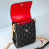 stylish victoria jane noir black raspberry red cross body phone quilted gold chain stylish open