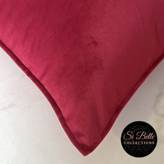 Si Belle Collections - Red Wine Accent Cushion close up corner