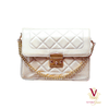 Victoria Jane - Quilted Cross Body Bag - Champagne Metallic front view