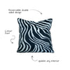 Victoria Jane - Zebra Rose Velvet Cushion butterfly floral bright bold beautiful back info