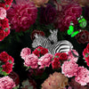 Victoria Jane Zebra pink and red Rose and green butterfly Wall Art beautiful artwork modern floral on trend and stylish