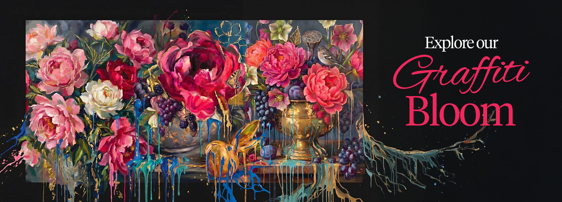 Explore our Graffiti Bloom — maximalist floral artwork collection