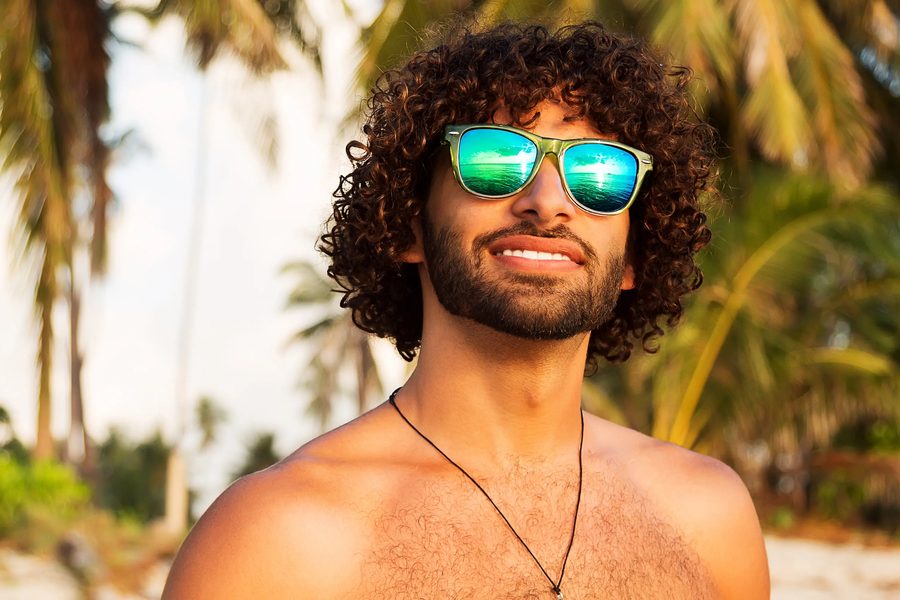 A men's top perm styled at V For Hair