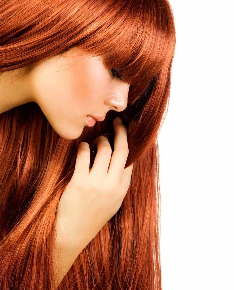 Long, smooth straightened hair