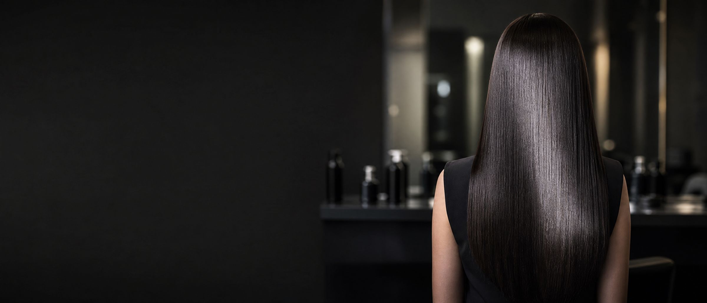 Sleek, permanently straightened hair styled at V For Hair Christchurch